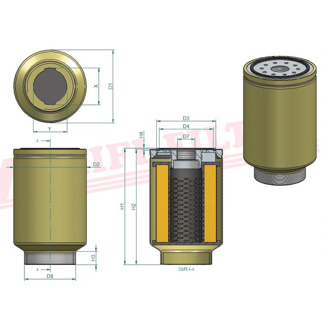 Filtre A Gasoil Separateur D'eau SN 30040 Hifi Filter référence fournisseur HIFSN30040